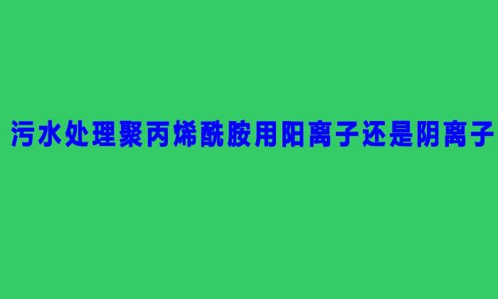 污水处理聚丙烯酰胺用阳离子还是阴离子