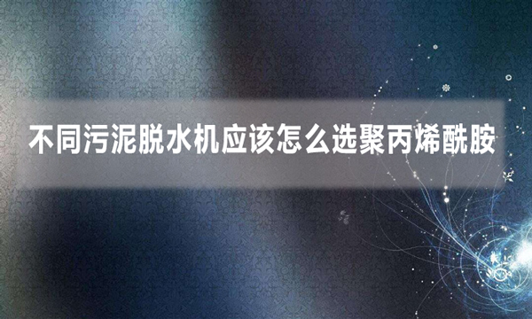 不同污泥脱水机应该怎么选聚丙烯酰胺