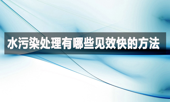 水污染处理有哪些见效快的方法?